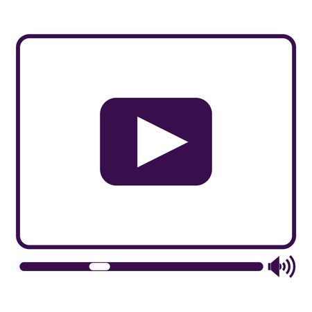 Vector Illustration of Purple Video Player Icon
