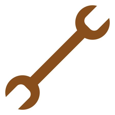 Vector Illustration of Brown Spanner Icon
