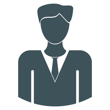 Vector Illustration of Grey Business Man Icon
