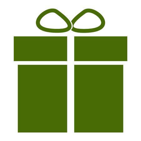 Vector Illustration of Green Gift Box Icon