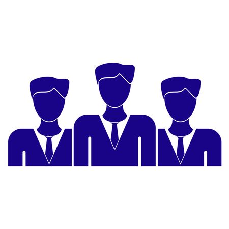 Vector Illustration of Group of Blue Business Men Icon
