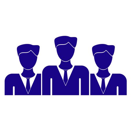 Vector Illustration of Group of Blue Business Men Icon