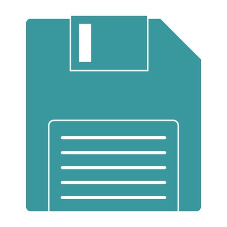 Vector Illustration of Green Floppy Disk Icon
