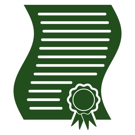 Vector Illustration of Green Bonafide Certificate Icon
