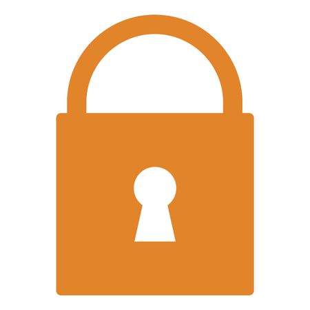 Vector Illustration of Orange Lock Icon
