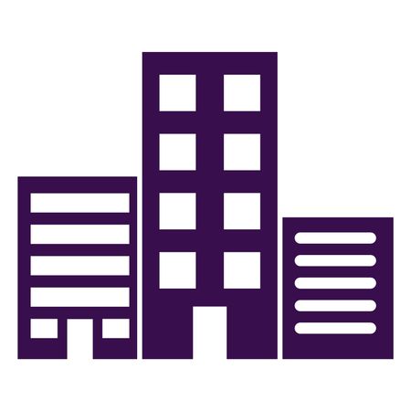 Vector Illustration of Purple Buildings Icon
