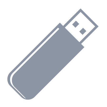 Vector Illustration of Grey Pen Drive Icon
