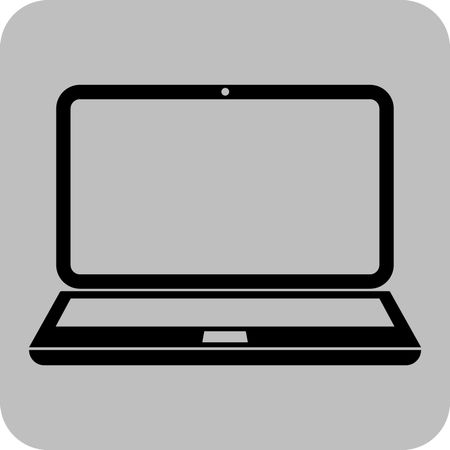 Vector Illustration with Laptop Icon in Black
