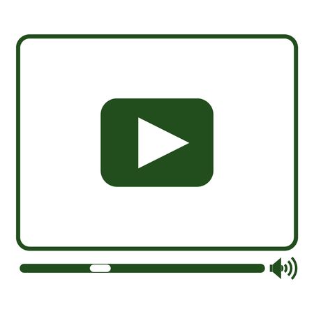 Vector Illustration with Green Video Player Icon
