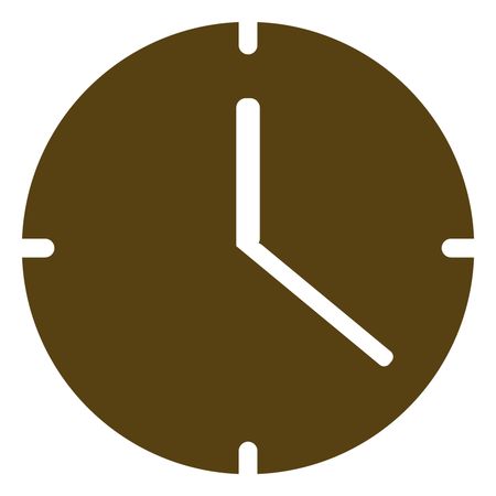 Vector Illustration with Brown Clock Icon
