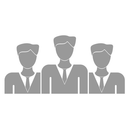 Vector Illustration with Grey Business Team Icon

