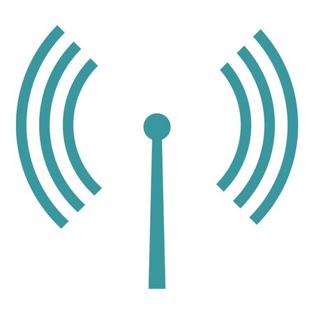 Vector Illustration with Light Blue Antenna Icon
