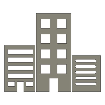 Vector Illustration with Grey Building Icon
