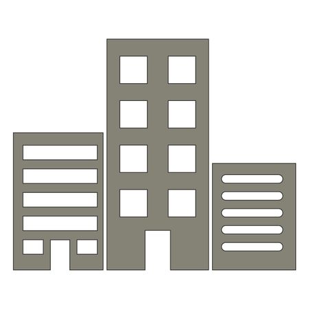 Vector Illustration with Grey Building Icon