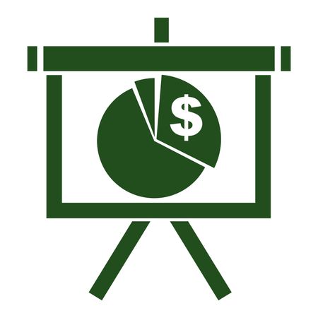 Vector Illustration of Green Dollar Chart Icon
