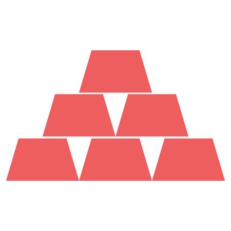 Vector Illustration of Peach Cup Pyramid Icon

