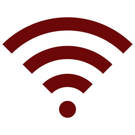 Vector Illustration of Maroon Wifi Icon
