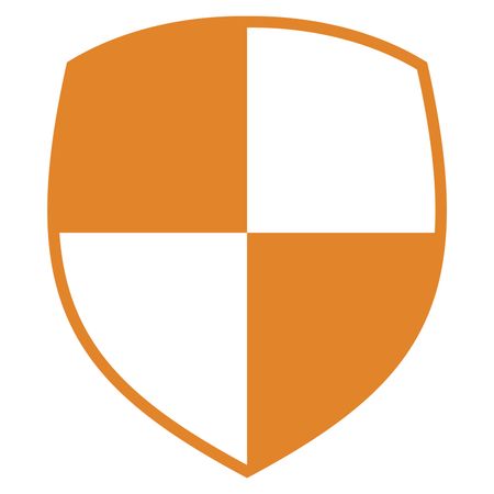 Vector Illustration of Orange Shield Icon