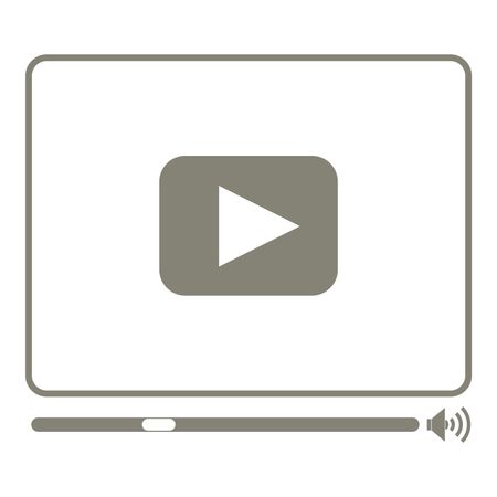 Vector Illustration of Gray Video Player Icon