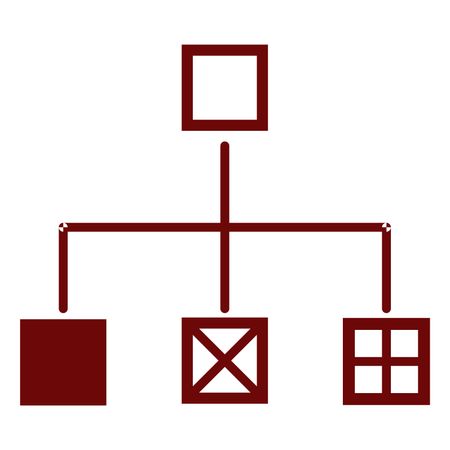 Vector Illustration of Maroon Flow Chart Icon