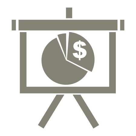Vector Illustration of Gray Dollar Chart Icon
