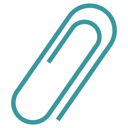 Vector Illustration of Green Paper Clip Icon
