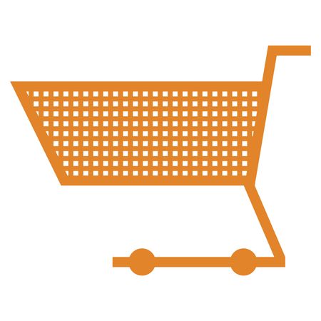 Vector Illustration of Orange Shopping Cart Icon
