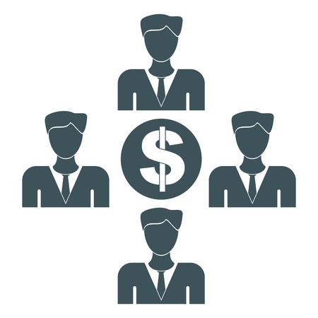 Vector Illustration of Gray Person with Dollar Icon
