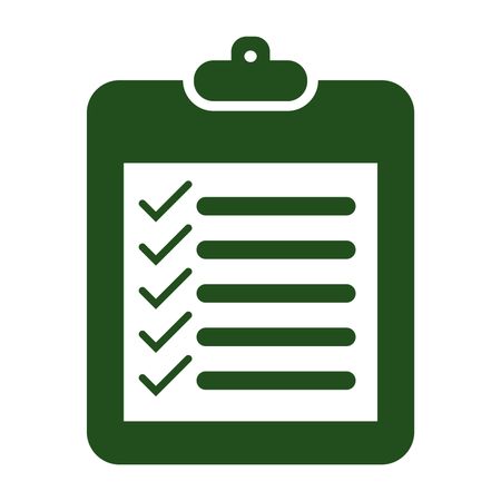 Vector Illustration of Green Checklist Pad Icon