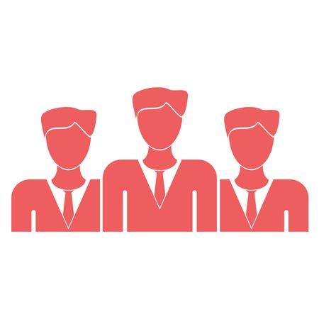 Vector Illustration of Peach Business Team Icon
