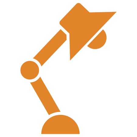 Vector Illustration of Orange Table Lamp Icon
