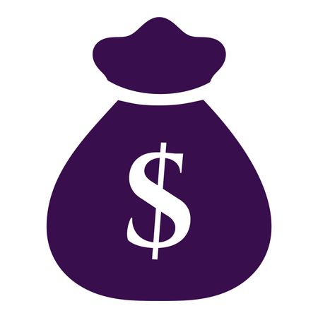 Vector Illustration of Violet Money Bag Icon
