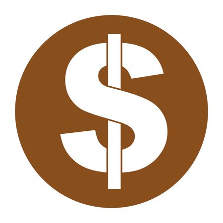 Vector Illustration of Brown Dollar Icon
