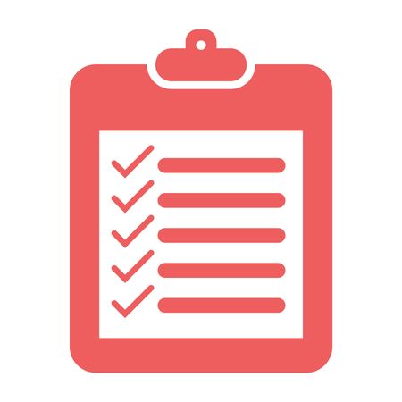 Vector Illustration of Peach Checklist Pad Icon