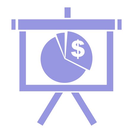 Vector Illustration of Purple Dollar Chart Icon
