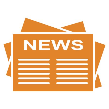 Vector Illustration of Orange News Paper Icon
