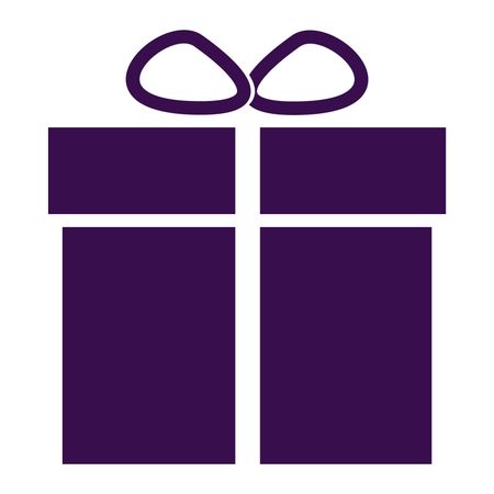 Vector Illustration of Violet Gift Box Icon
