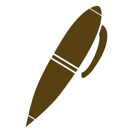 Vector Illustration of Pen Icon in Brown
