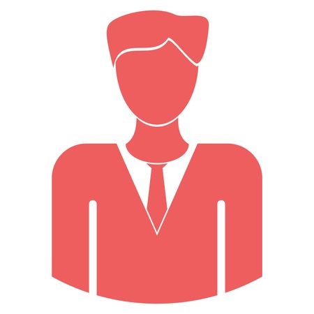 Vector Illustration of Gentle Man Icon in Pink
