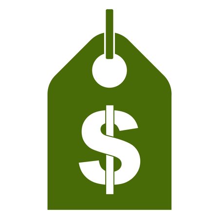 Vector Illustration of Money Tag Icon in Green
