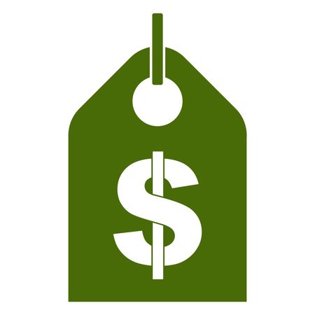 Vector Illustration of Money Tag Icon in Green