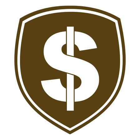 Vector Illustration of Dollar Badge Icon in Brown