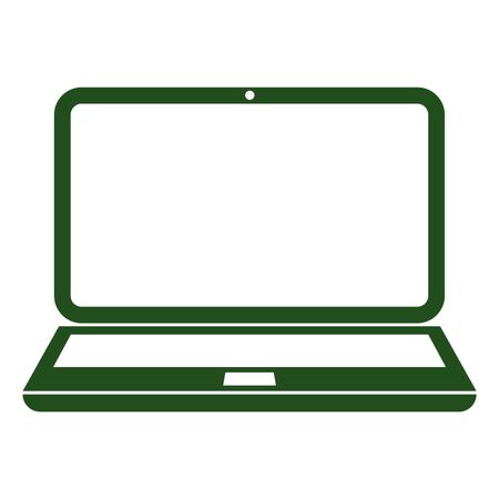 Vector Illustration of Laptop Icon in Green
