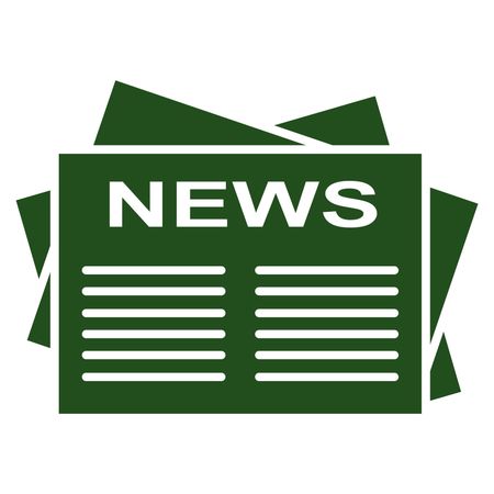 Vector Illustration of News Paper Icon in Green
