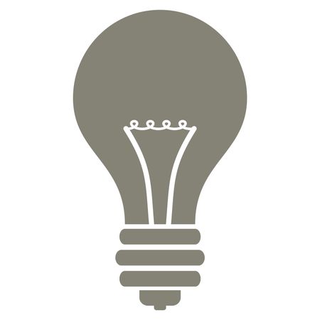 Vector Illustration of Bulb Icon in Gray
