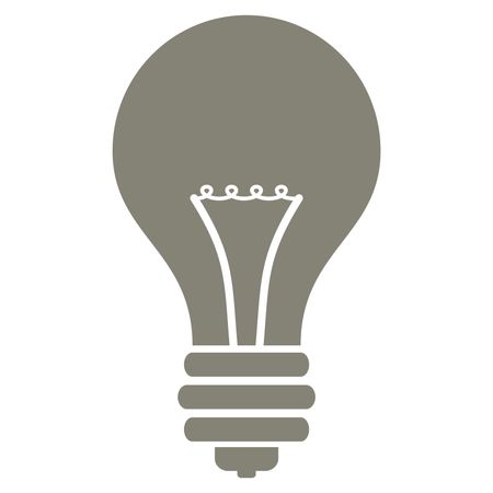 Vector Illustration of Bulb Icon in Gray