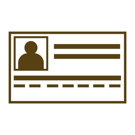 Vector Illustration of ID Card Icon in Brown