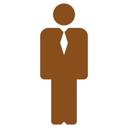 Vector Illustration of Man Icon in Brown
