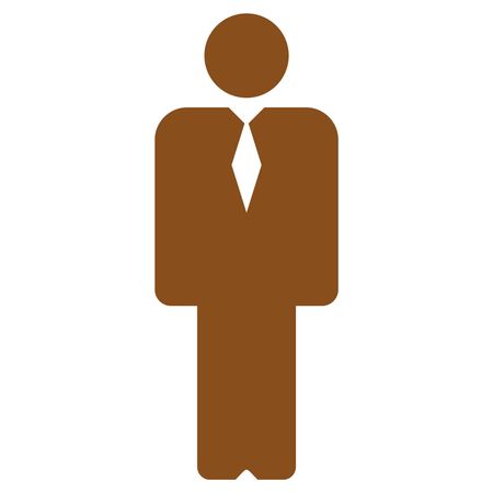 Vector Illustration of Man Icon in Brown