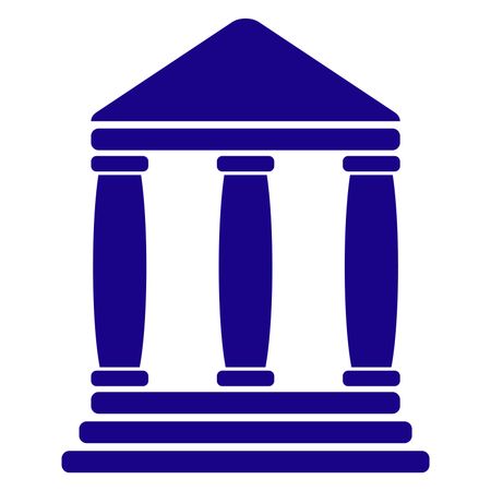 Vector Illustration of Bank Icon in Blue
